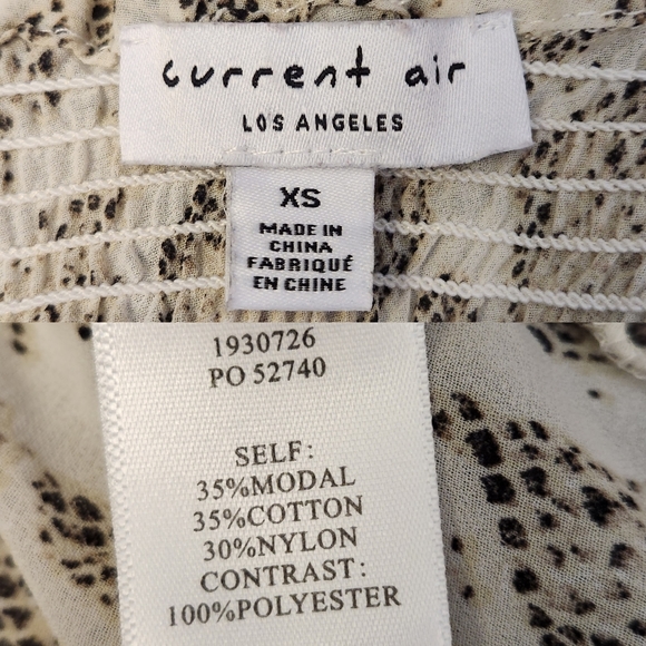 Anthropologie Current Air Mixed Media Snakeskin Print V-neck Sweater Grey SZ XS - Picture 8 of 8